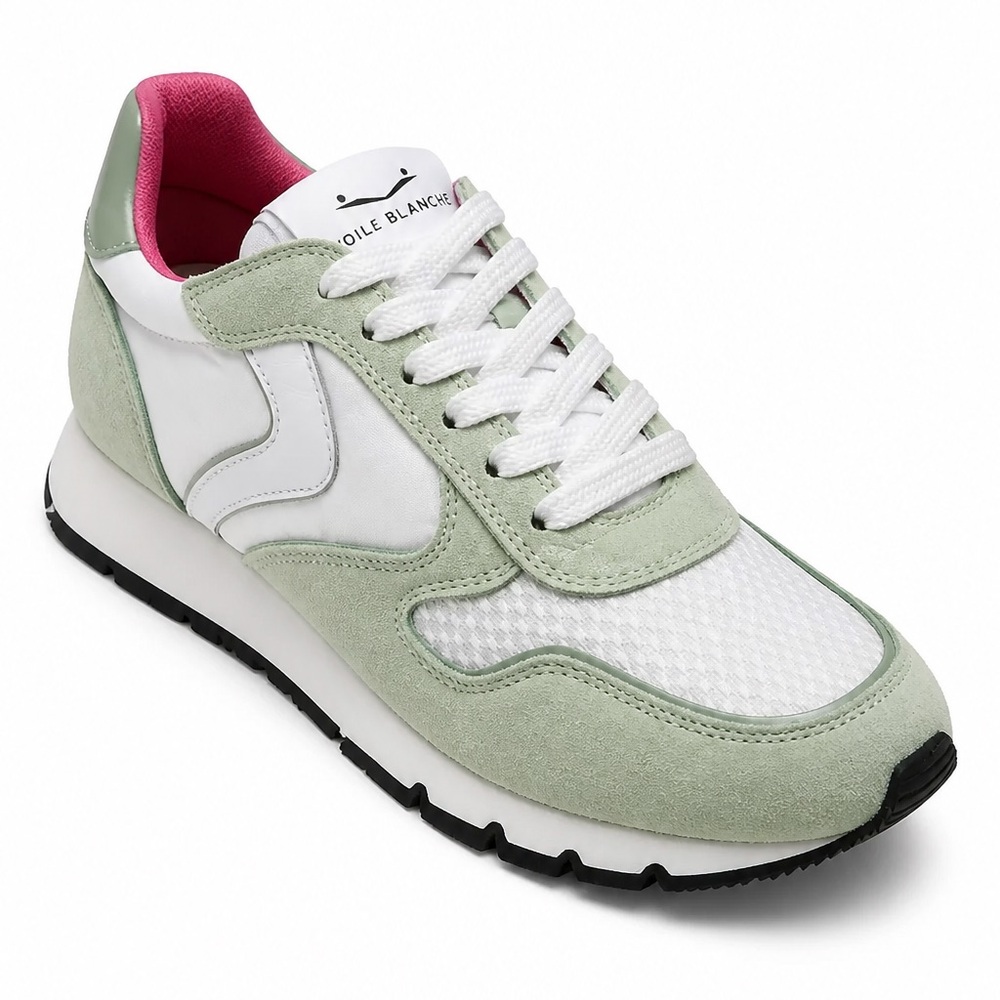 Voile Blanche Womenโs Mint & Pink Suede City Runner Comfort Sneakers - Picture 7 of 9